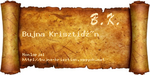 Bujna Krisztián névjegykártya